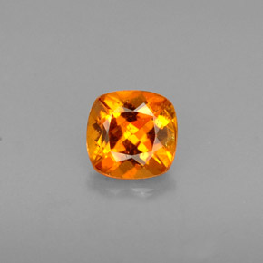 0.51캐럿 천연 옐로우 오렌지 클리노휴마이트, 쿠션 컷, 4.9×4.8 mm, VS