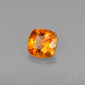 0.51캐럿 천연 옐로우 오렌지 클리노휴마이트, 쿠션 컷, 4.9×4.8 mm, VS