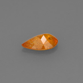 0.66캐럿 천연 옐로우 오렌지 클리노휴마이트, 배 모양, 7.8×5.1 mm, SI