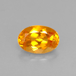 0.52캐럿 천연 옐로우 오렌지 클리노휴마이트, 타원형 컷, 6.2×4.2 mm, VS