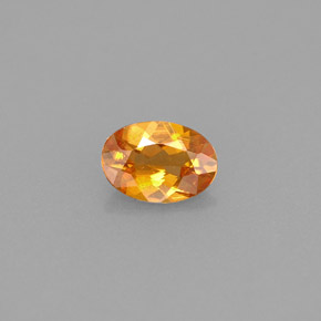 0.42캐럿 천연 옐로우 오렌지 클리노휴마이트, 타원형 컷, 6.2×4.4 mm, VS