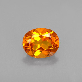 0.48캐럿 천연 옐로우 오렌지 클리노휴마이트, 타원형 컷, 5.4×4.4 mm, VVS-VS