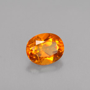 0.48캐럿 천연 옐로우 오렌지 클리노휴마이트, 타원형 컷, 5.4×4.4 mm, VVS-VS