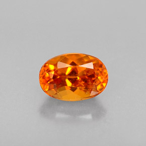0.45캐럿 천연 옐로우 오렌지 클리노휴마이트, 타원형 컷, 5.5×3.8 mm, VS