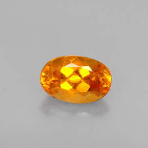 0.47캐럿 천연 옐로우 오렌지 클리노휴마이트, 타원형 컷, 6×4 mm, VS-SI
