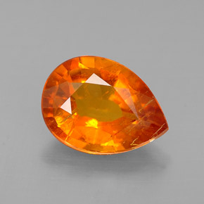 1.93캐럿 천연 옐로우 오렌지 클리노휴마이트, 배 모양, 9.8×7.2 mm, SI