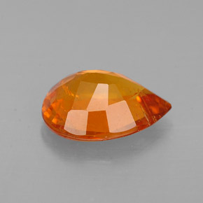 1.93캐럿 천연 옐로우 오렌지 클리노휴마이트, 배 모양, 9.8×7.2 mm, SI