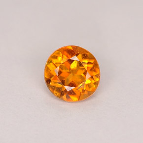 0.46캐럿 천연 옐로우 오렌지 클리노휴마이트, 라운드 컷, 4.99 mm, SI