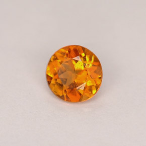 0.46캐럿 천연 옐로우 오렌지 클리노휴마이트, 라운드 컷, 4.99 mm, SI