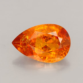 1.34캐럿 천연 옐로우 오렌지 클리노휴마이트, 배 모양, 9.2×6.1 mm, VS-SI