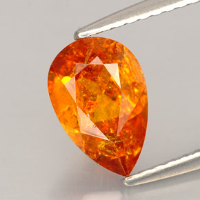 1.34캐럿 천연 옐로우 오렌지 클리노휴마이트, 배 모양, 9.2×6.1 mm, VS-SI