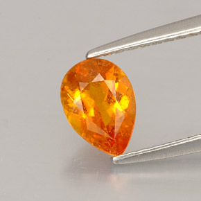 0.73캐럿 천연 옐로우 오렌지 클리노휴마이트, 배 모양, 7.2×5.1 mm, VS-SI
