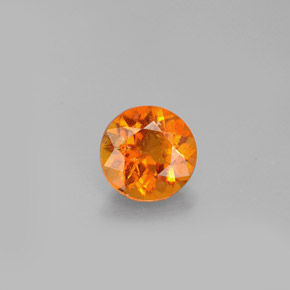 0.77캐럿 천연 옐로우 오렌지 클리노휴마이트, 라운드 컷, 5.89 mm, VS-SI