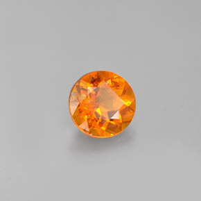 0.77캐럿 천연 옐로우 오렌지 클리노휴마이트, 라운드 컷, 5.89 mm, VS-SI