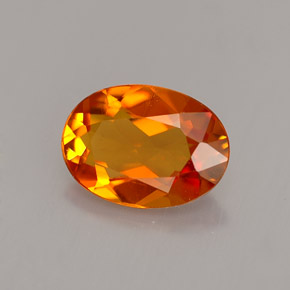 1.23캐럿 천연 옐로우 오렌지 클리노휴마이트, 타원형 컷, 8.6×6.2 mm, VS