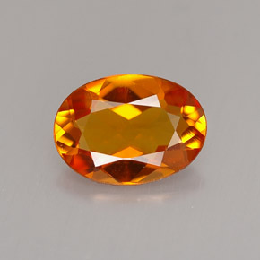 1.23캐럿 천연 옐로우 오렌지 클리노휴마이트, 타원형 컷, 8.6×6.2 mm, VS