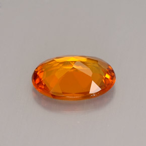 1.23캐럿 천연 옐로우 오렌지 클리노휴마이트, 타원형 컷, 8.6×6.2 mm, VS