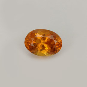 0.93캐럿 천연 옐로우 오렌지 클리노휴마이트, 타원형 컷, 7.1×5.1 mm, VS-SI