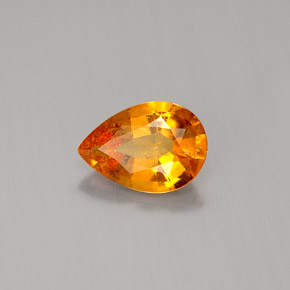 0.74캐럿 천연 옐로우 오렌지 클리노휴마이트, 배 모양, 7.5×5.3 mm, VS-SI