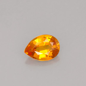 0.48캐럿 천연 옐로우 오렌지 클리노휴마이트, 배 모양, 6.2×4.5 mm, VS