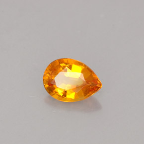 0.48캐럿 천연 옐로우 오렌지 클리노휴마이트, 배 모양, 6.2×4.5 mm, VS
