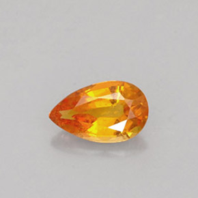 0.58캐럿 천연 옐로우 오렌지 클리노휴마이트, 배 모양, 7.2×4.4 mm, VS-SI
