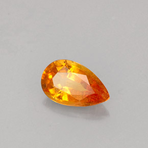 0.58캐럿 천연 옐로우 오렌지 클리노휴마이트, 배 모양, 7.2×4.4 mm, VS-SI