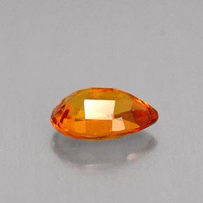1.03캐럿 천연 옐로우 오렌지 클리노휴마이트, 배 모양, 8×5.4 mm, VS-SI