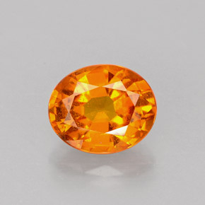1.17캐럿 천연 옐로우 오렌지 클리노휴마이트, 타원형 컷, 7.3×6.1 mm, VS-SI