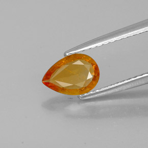 0.55캐럿 천연 옐로우 오렌지 클리노휴마이트, 배 모양, 7.3×5.2 mm, SI