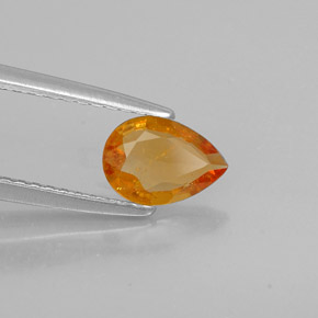 0.55캐럿 천연 옐로우 오렌지 클리노휴마이트, 배 모양, 7.3×5.2 mm, SI