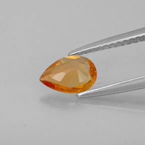 0.55캐럿 천연 옐로우 오렌지 클리노휴마이트, 배 모양, 7.3×5.2 mm, SI