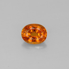 0.92캐럿 천연 옐로우 오렌지 클리노휴마이트, 타원형 컷, 6.8×5.5 mm, SI