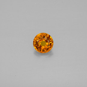 0.48캐럿 천연 옐로우 오렌지 클리노휴마이트, 라운드 컷, 4.87 mm, SI