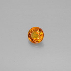 0.48캐럿 천연 옐로우 오렌지 클리노휴마이트, 라운드 컷, 4.87 mm, SI