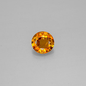 0.57캐럿 천연 옐로우 오렌지 클리노휴마이트, 라운드 컷, 5.33 mm, SI