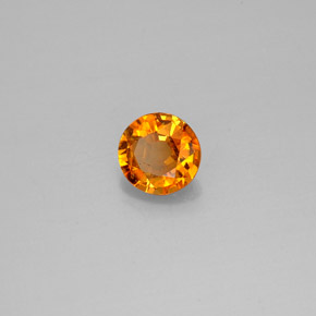 0.57캐럿 천연 옐로우 오렌지 클리노휴마이트, 라운드 컷, 5.33 mm, SI