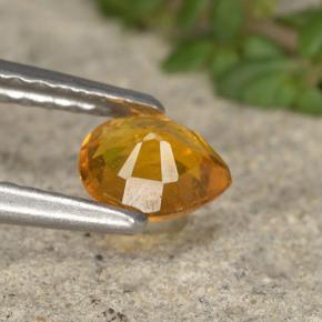 0.46캐럿 천연 옐로우 오렌지 클리노휴마이트, 배 모양, 5.5×4.3 mm, VS-SI