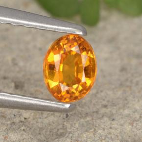 0.33캐럿 천연 옐로우 오렌지 클리노휴마이트, 타원형 컷, 4.7×3.7 mm, VS-SI