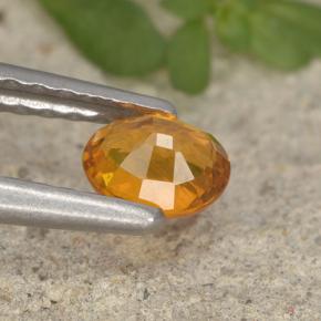 0.33캐럿 천연 옐로우 오렌지 클리노휴마이트, 타원형 컷, 4.7×3.7 mm, VS-SI