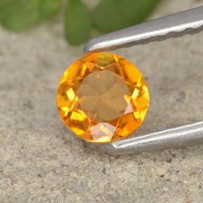 0.34캐럿 천연 옐로우 오렌지 클리노휴마이트, 라운드 컷, 4.59 mm, VS-SI