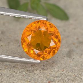0.95캐럿 천연 옐로우 오렌지 클리노휴마이트, 라운드 컷, 6.27 mm, VS-SI