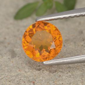 0.95캐럿 천연 옐로우 오렌지 클리노휴마이트, 라운드 컷, 6.27 mm, VS-SI