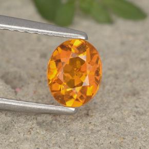 0.62캐럿 천연 옐로우 오렌지 클리노휴마이트, 타원형 컷, 5.9×4.8 mm, VS-SI