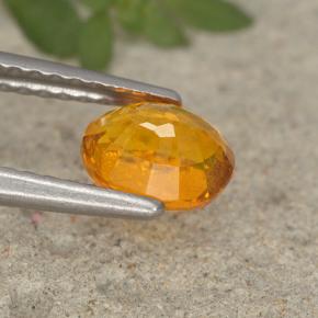 0.91캐럿 천연 옐로우 오렌지 클리노휴마이트, 타원형 컷, 6.5×5.1 mm, VS-SI