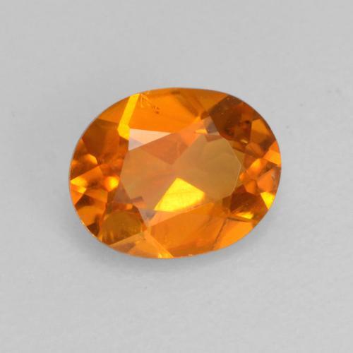0.52캐럿 천연 딥 오렌지 클리노휴마이트, 타원형 컷, 6×4.8 mm, VS-SI
