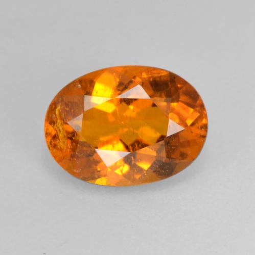 0.82캐럿 천연 사이다 오렌지 클리노휴마이트, 타원형 컷, 7.1×5.2 mm, SI