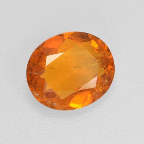 1.45캐럿 천연 미디엄 오렌지 클리노휴마이트, 타원형 컷, 8.4×7.2 mm, SI