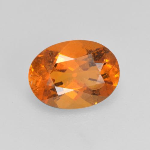 1.21캐럿 천연 앰버 오렌지 클리노휴마이트, 타원형 컷, 8.2×6.1 mm, SI