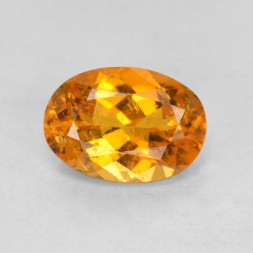 0.85캐럿 천연 살구 오렌지 클리노휴마이트, 타원형 컷, 7.2×5.1 mm, SI-I1